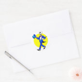 Dansend Skeleton Ronde Sticker (Envelop)