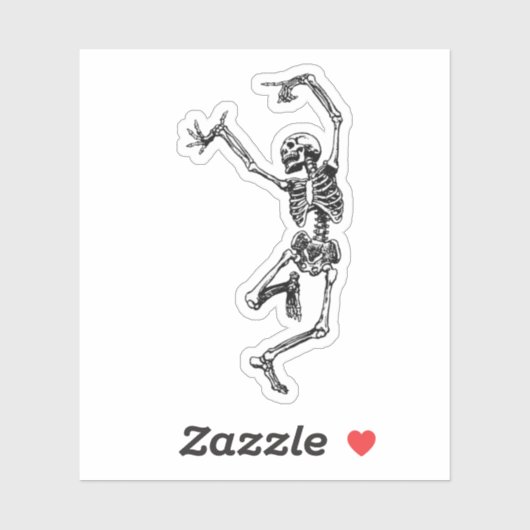 Dansend Skeleton Sticker (Vel)