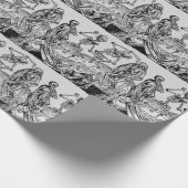 Dansend Skeletons Black Death Gothic Cadeaupapier (Hoek)