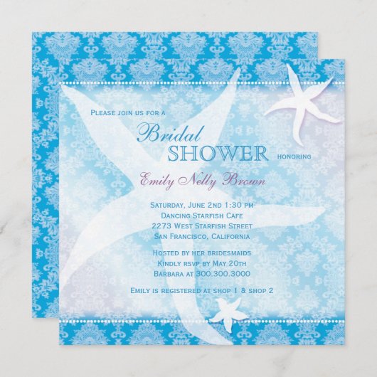 Dansend Starfish Ocean Blue Summer Vrijgezellenfee Kaart (Voorkant / Achterkant)