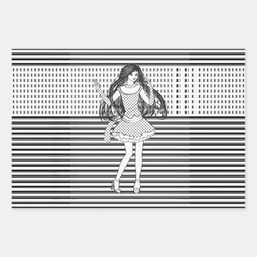 Dansend vriendin in het donker inpakpapier vel (Voorkant)