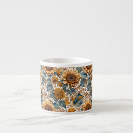 Dansend Zonnebloem Patronen Ontwerp Espresso Kop