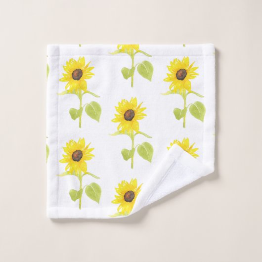 'Dansend zonnebloempatroon' Bad Handdoek (Wasdoekje)