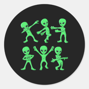 Dansende Aliens Dance Challenge Boys Girls Kinder Ronde Sticker