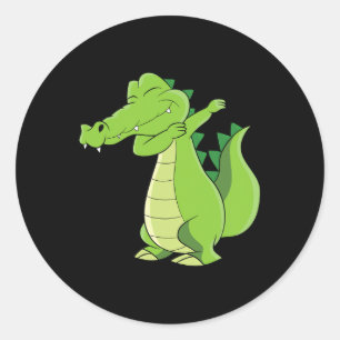 Dansende Alligator Gift Funny Dabbing Alligator Ronde Sticker