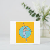 Dansende Ballerina Ballet Figures Briefkaart (Staand voorkant)