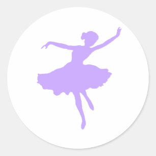 Dansende Ballerina in Lila Periwinkle Ronde Sticker