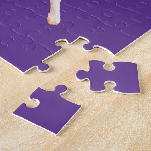 dansende ballerina in Paars en wit  Legpuzzel (Zijkant)