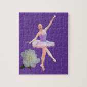 dansende ballerina in Paars en wit Legpuzzel (Verticaal)