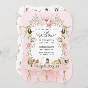 Dansende Ballerina Meisje Verjaardagsfeest Kaart