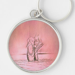 Dansende balletschoenen Roze Ballerina Feet Sleutelhanger