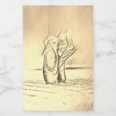 Dansende balletschoenen Sepia look Ballerina Wijn Etiket (Enkel label)