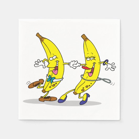 Dansende bananen Papieren servetten (Voorkant)