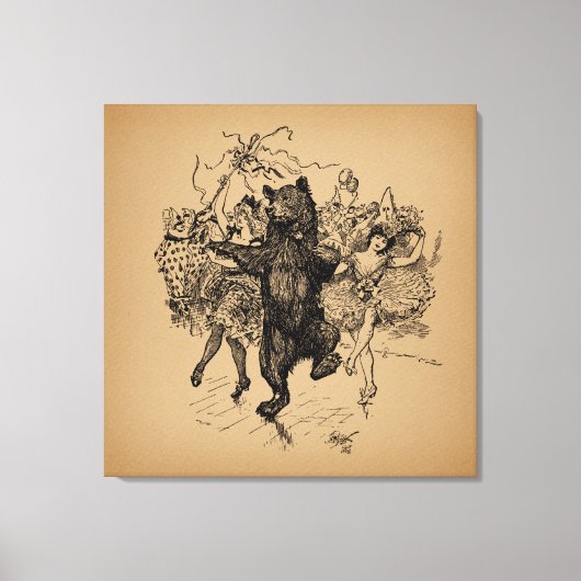 Dansende Beer  Circus Art Canvas Afdruk (Voorkant)