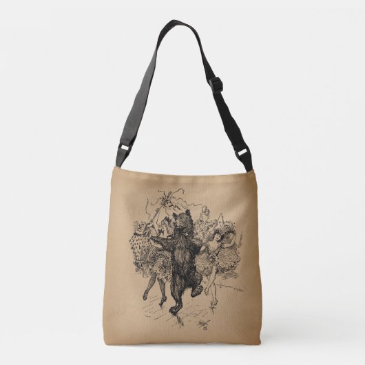 Dansende Beer  Circus Art Crossbody Tas (Achterkant)