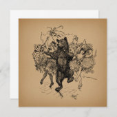 Dansende Beer Circus Art Kaart (Voorkant / Achterkant)