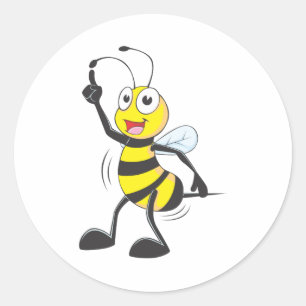 dansende bij ronde sticker