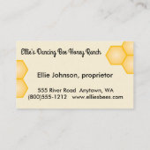 Dansende bijenhoning visitekaartje (Achterkant)