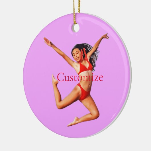 Dansende Bikini Model Thunder_Cove Keramisch Ornament (Links)