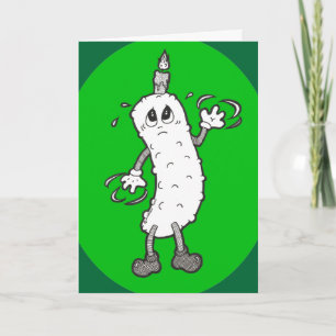 Dansende 'Birthday Party'-kaartje met kaars Kaart