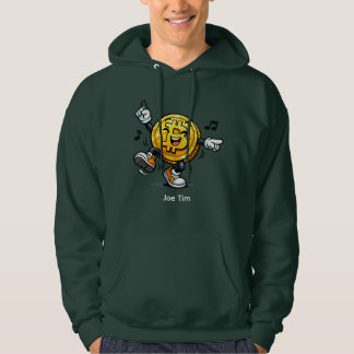 Dansende Bitcoin Cartoon Hoodie met Naam