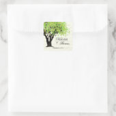 Dansende Blooms Tree Vierkante Sticker (Tas)