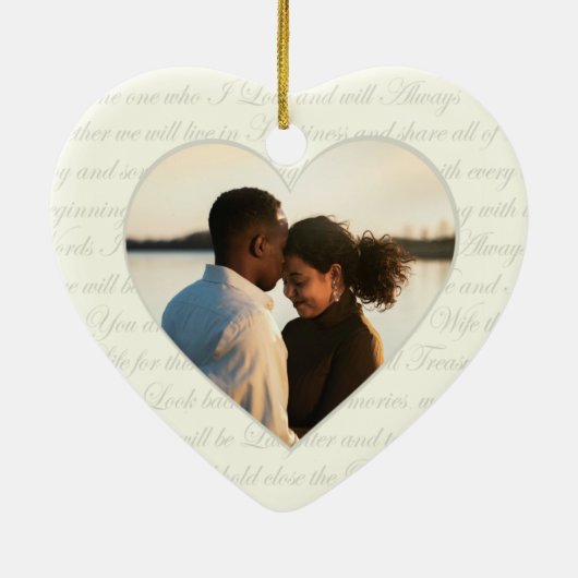 Dansende Blooms Trouwfoto Keramisch Ornament (Achterkant)