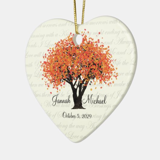 Dansende Blooms Trouwfoto Keramisch Ornament (Links)