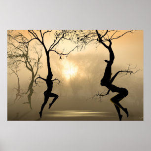 Dansende bomen poster
