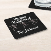 Dansende Botten Vierkante Kartonnen Onderzetter (Schuin)