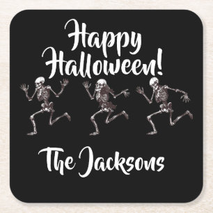 Dansende Botten Vierkante Kartonnen Onderzetter