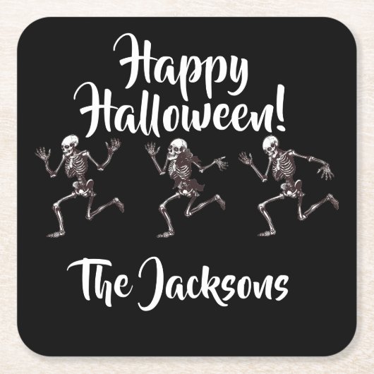 Dansende Botten Vierkante Kartonnen Onderzetter (Voorkant)