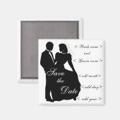 Dansende bruid en bruidegom Silhouet Favorieten Magneet (Voorkant / Achterkant)