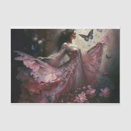 Dansende Butterfly Maiden Tissuepapier (Voorkant)