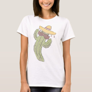 Dansende Cactus met Mustache in Sombrero T-shirt