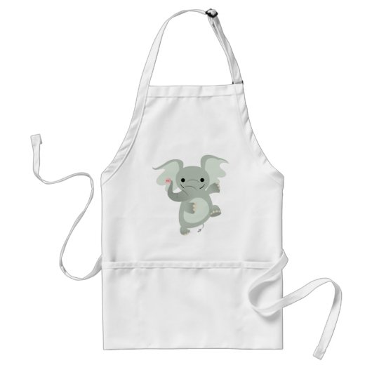 Dansende Cartoon Elephant Cooking Apron Standaard Schort (Voorkant)