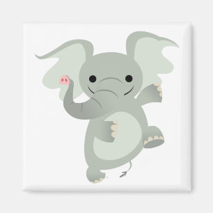 Dansende Cartoon Elephant Magnet Magneet