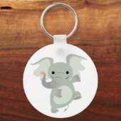 Dansende Cartoon Elephant Sleutelhanger (Voorkant)