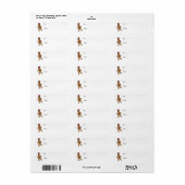 Dansende Cartoon Gingerbread Man Gift Labels (Full Sheet)