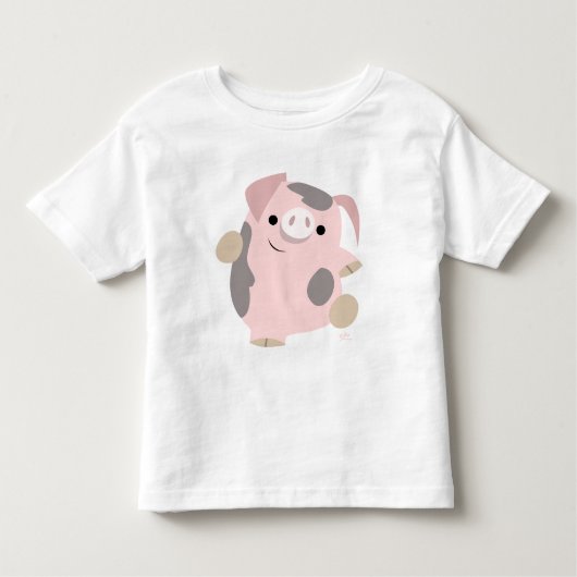 Dansende Cartoon Pig Children apparel Kinder Shirts (Voorkant)