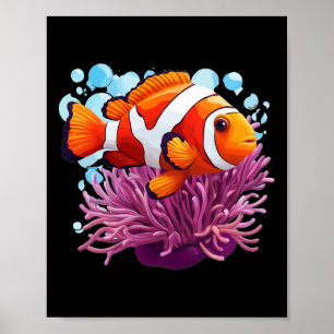 Dansende clownvis in het Zee Anemone Poster