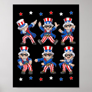 Dansende dabbing oom Sam 4 juli jongens meisjes K Poster