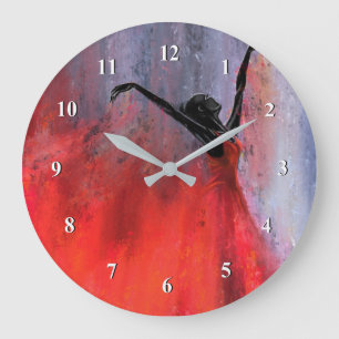 Dansende Dame in het Rood - Abstracte originele sc Grote Klok