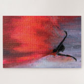 Dansende Dame in het Rood - Abstracte originele sc Legpuzzel (Horizontaal)