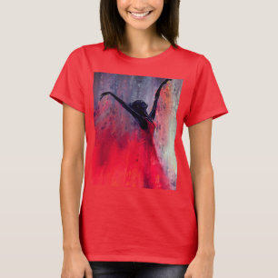 Dansende dame in rood T-shirt