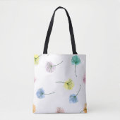 Dansende Dandelions | Waterverf Floral Pattern Draagtas (Voorkant)