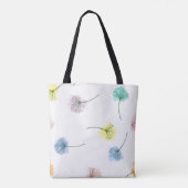 Dansende Dandelions | Waterverf Floral Pattern Draagtas (Achterkant)
