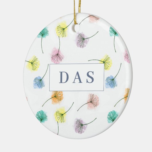Dansende Dandelions | Waterverf Floral Pattern Keramisch Ornament (Links)