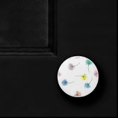 Dansende Dandelions | Waterverf Floral Pattern Keramische Knop