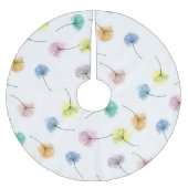 Dansende Dandelions | Waterverf Floral Pattern Kerstboom Rok (Voorkant)